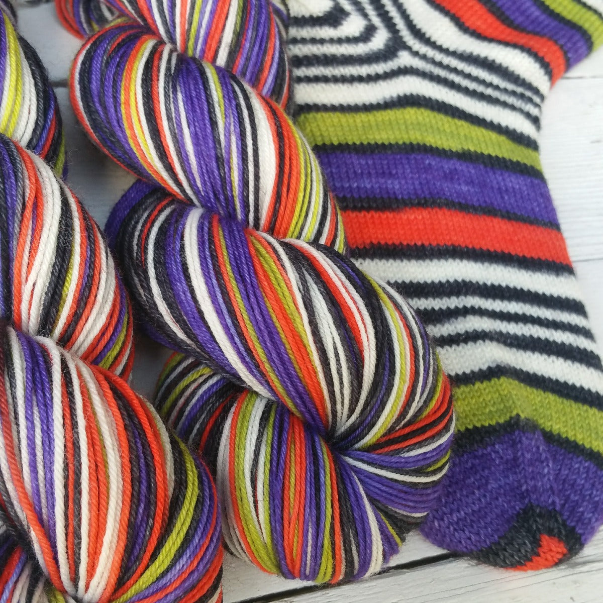 Jack is Back -Must Match Sock - Must Stash self striping sock yarn fun colorful knitting large skein twin matching double
