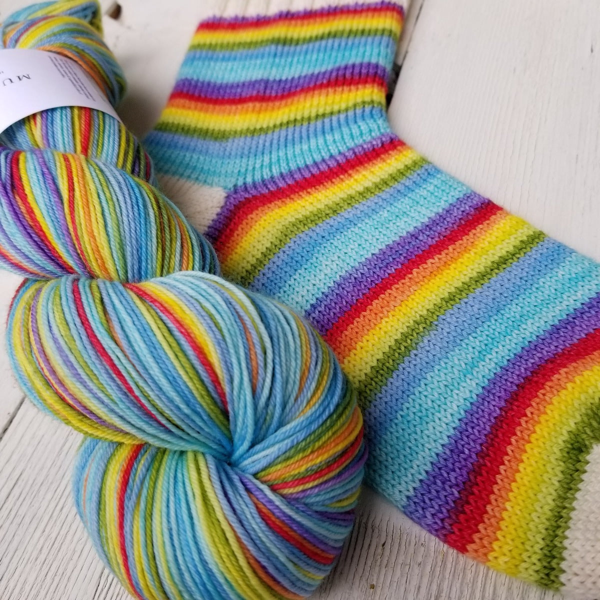 I am Fearless -Affirmation Collection - Must Stash self striping sock yarn fun colorful knitting large skein twin matching double