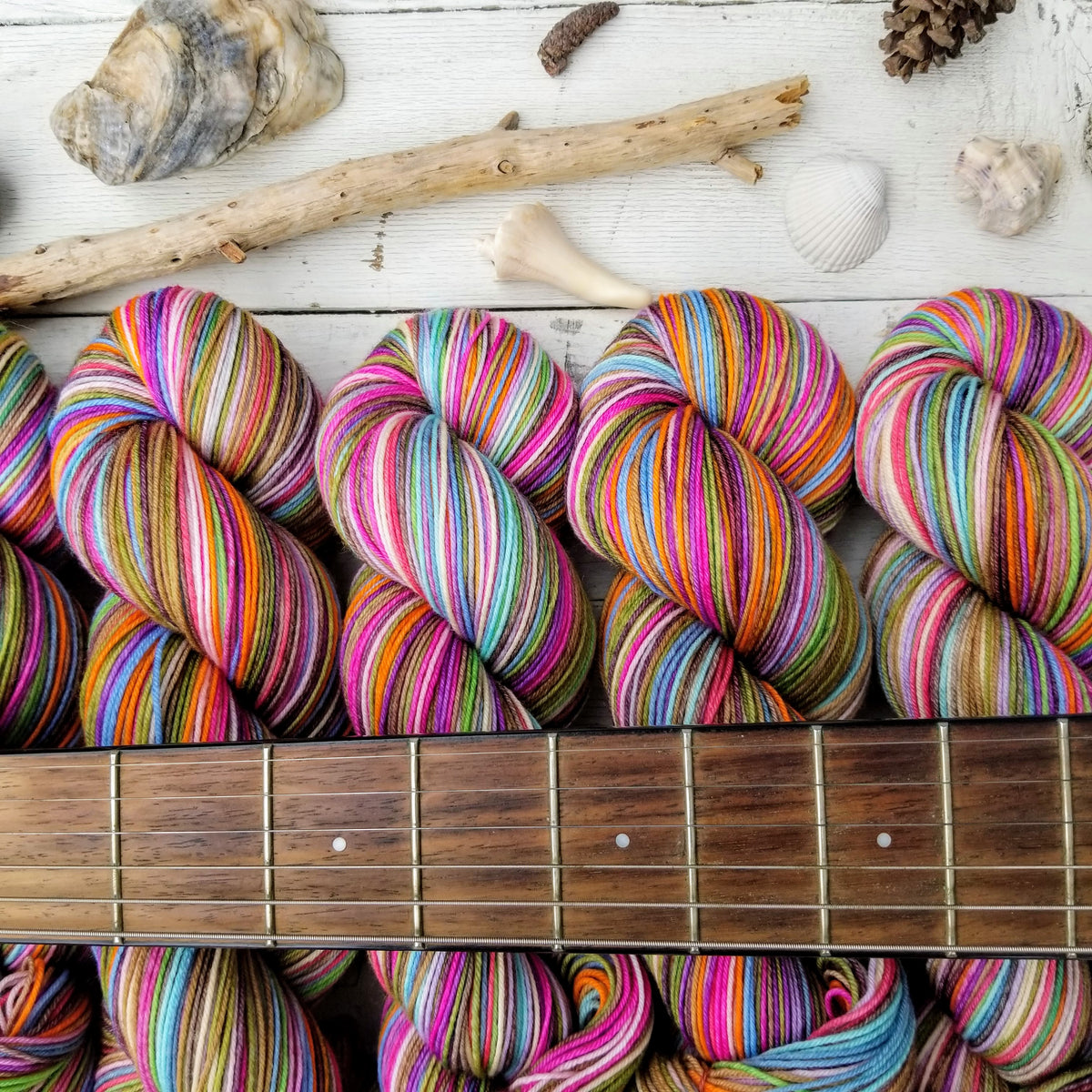 Woodstock (original) -perfect must match set - Must Stash self striping sock yarn fun colorful knitting large skein twin matching double