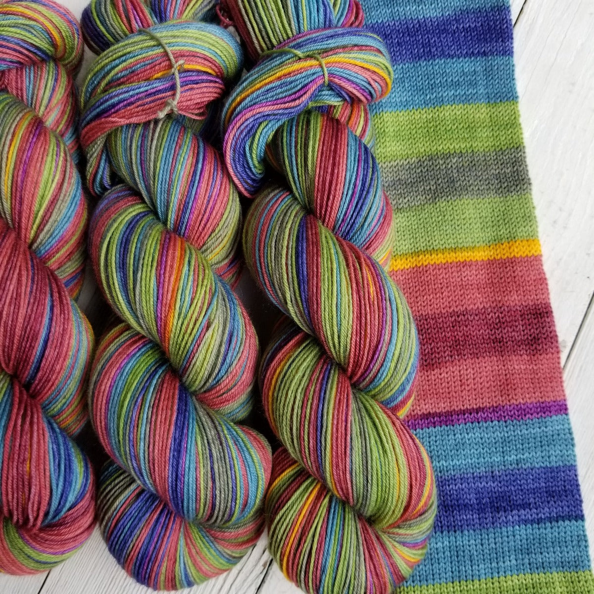 Autumn Afterglow -must match sock - Must Stash self striping sock yarn fun colorful knitting large skein twin matching double