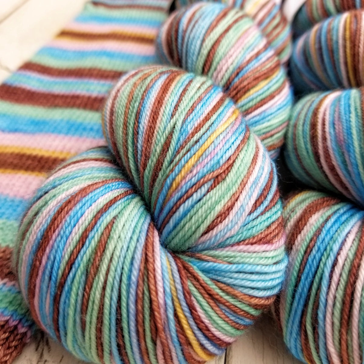 Chocolate Bunny -perfect must match set - Must Stash self striping sock yarn fun colorful knitting large skein twin matching double