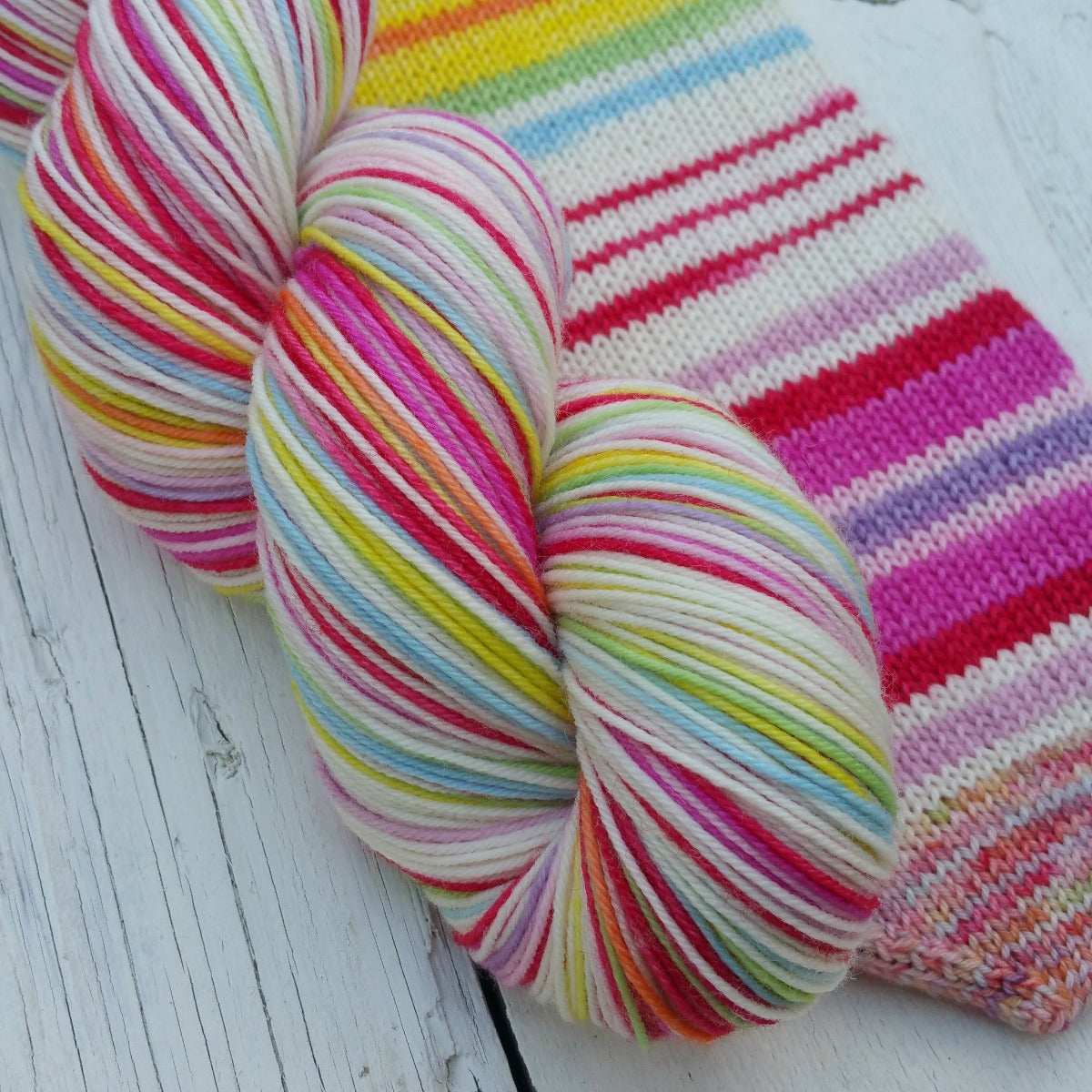 Be Mine -must match sock - Must Stash self striping sock yarn fun colorful knitting large skein twin matching double