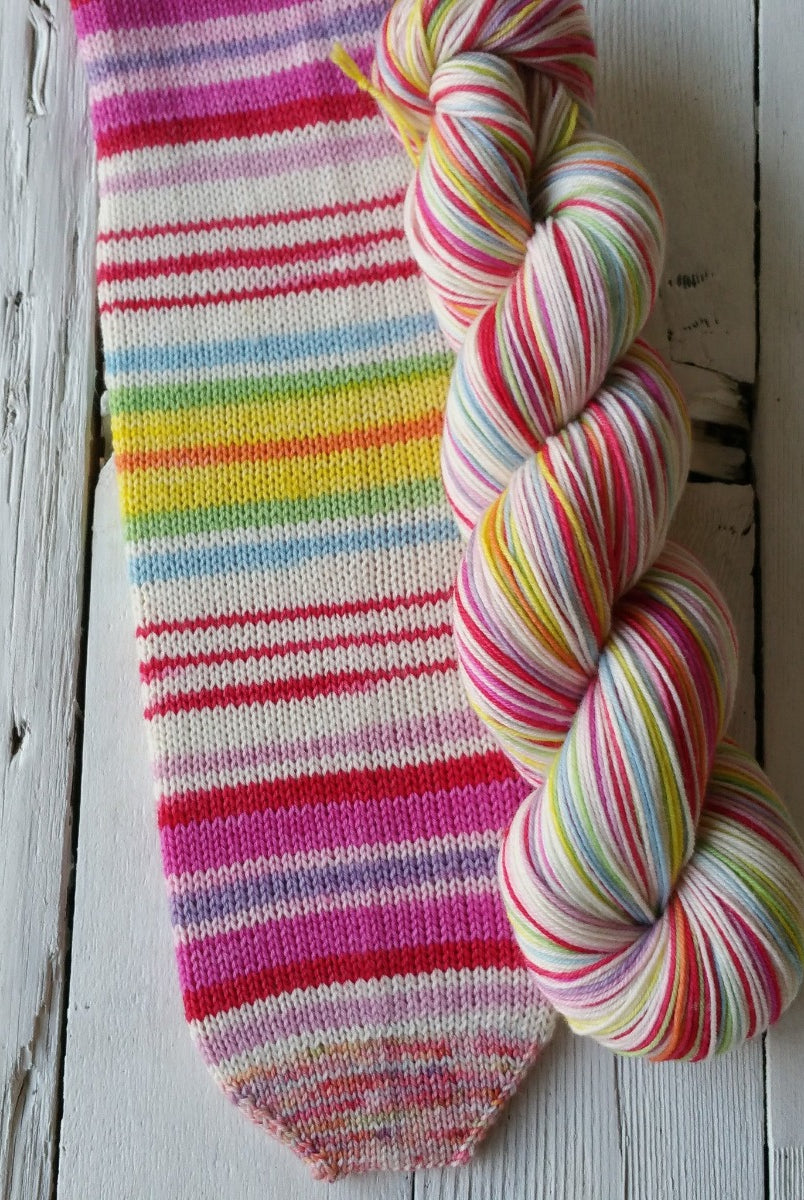 Be Mine -must match sock - Must Stash self striping sock yarn fun colorful knitting large skein twin matching double