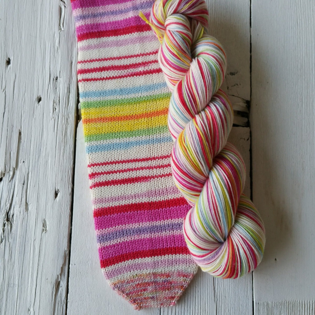 Be Mine -must match sock - Must Stash self striping sock yarn fun colorful knitting large skein twin matching double