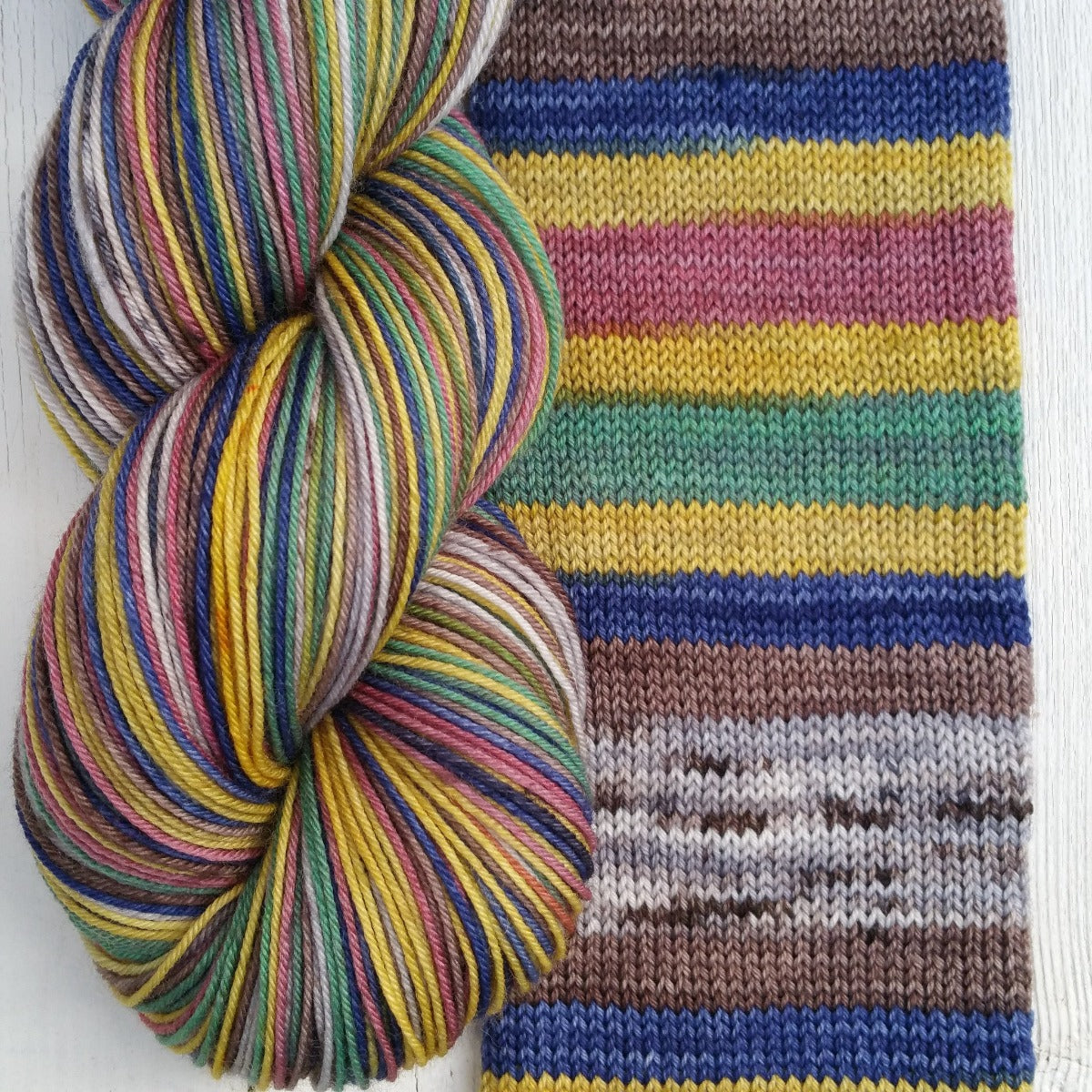 Father Christmas -must match sock - Must Stash self striping sock yarn fun colorful knitting large skein twin matching double
