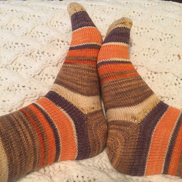Pumpkin Spice Latte -must match sock - Must Stash self striping sock yarn fun colorful knitting large skein twin matching double