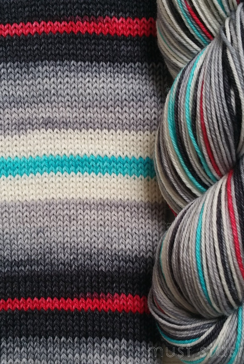 Anakin - Galactic Battle -must match set - Must Stash self striping sock yarn fun colorful knitting large skein twin matching double