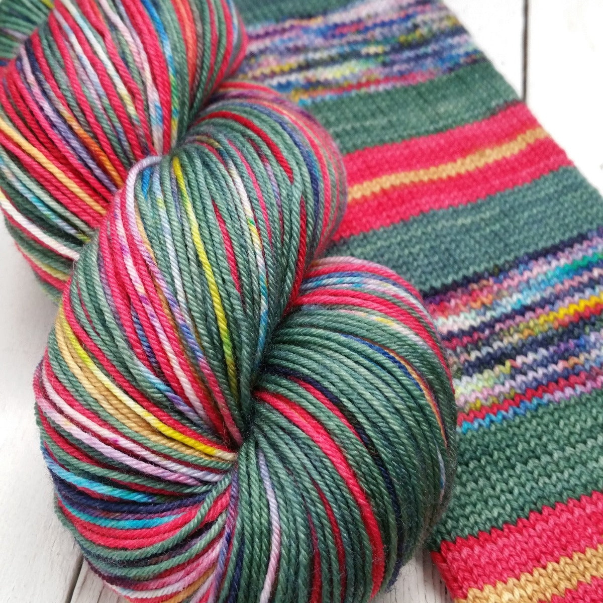 Tangled Lights -must match sock - Must Stash self striping sock yarn fun colorful knitting large skein twin matching double