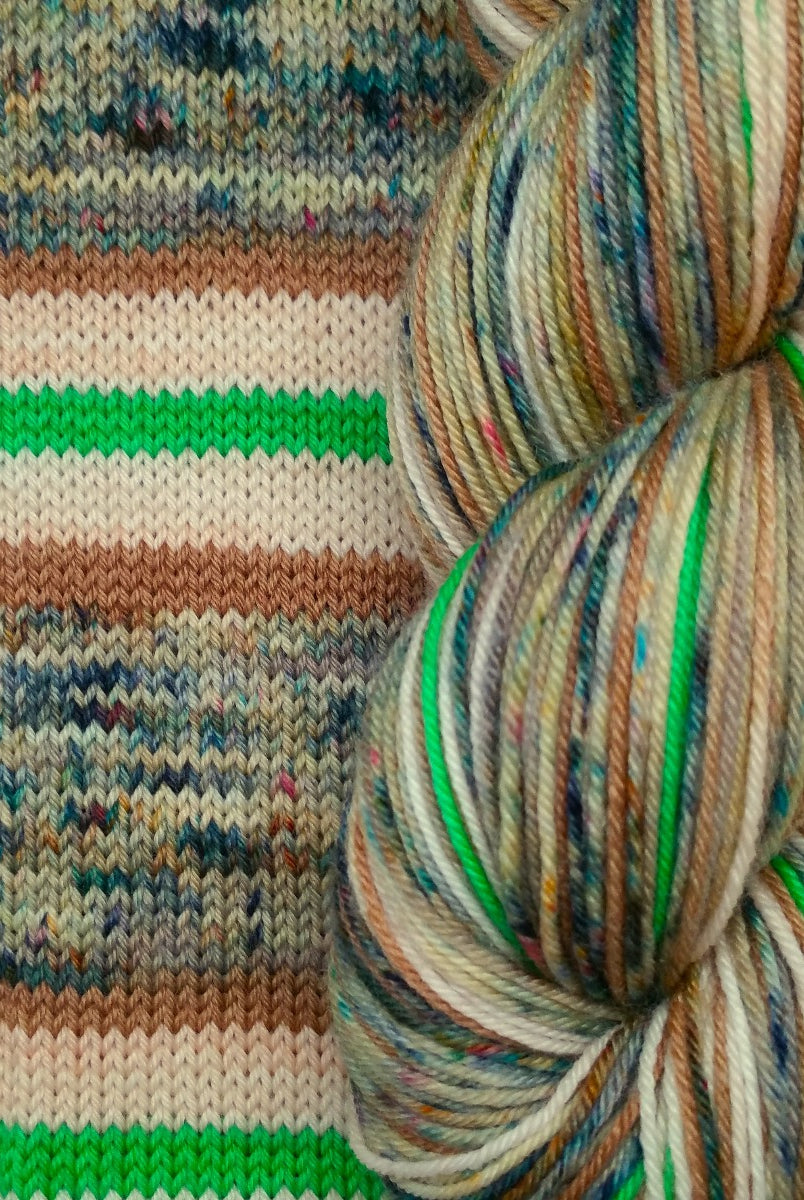 Yoda - Galactic Battle -must match set - Must Stash self striping sock yarn fun colorful knitting large skein twin matching double