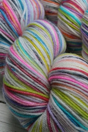 Exploding Rainbow -must match set - Must Stash self striping sock yarn fun colorful knitting large skein twin matching double