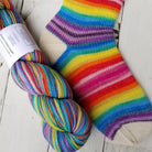 Rainbow Yo-Yo -perfect must match set - Must Stash self striping sock yarn fun colorful knitting large skein twin matching double