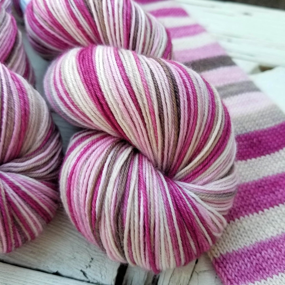 Raspberry Truffle -must match sock - Must Stash self striping sock yarn fun colorful knitting large skein twin matching double