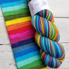 Vespa -perfect must match set - Must Stash self striping sock yarn fun colorful knitting large skein twin matching double