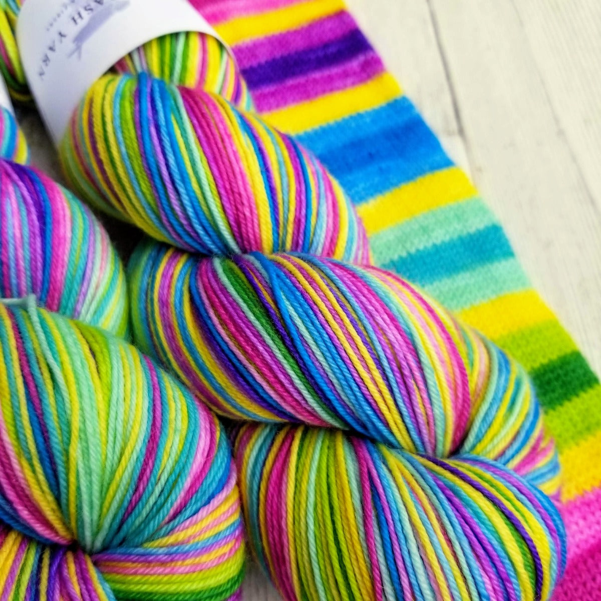 Ticky Tacky Houses -perfect must match set - Must Stash self striping sock yarn fun colorful knitting large skein twin matching double