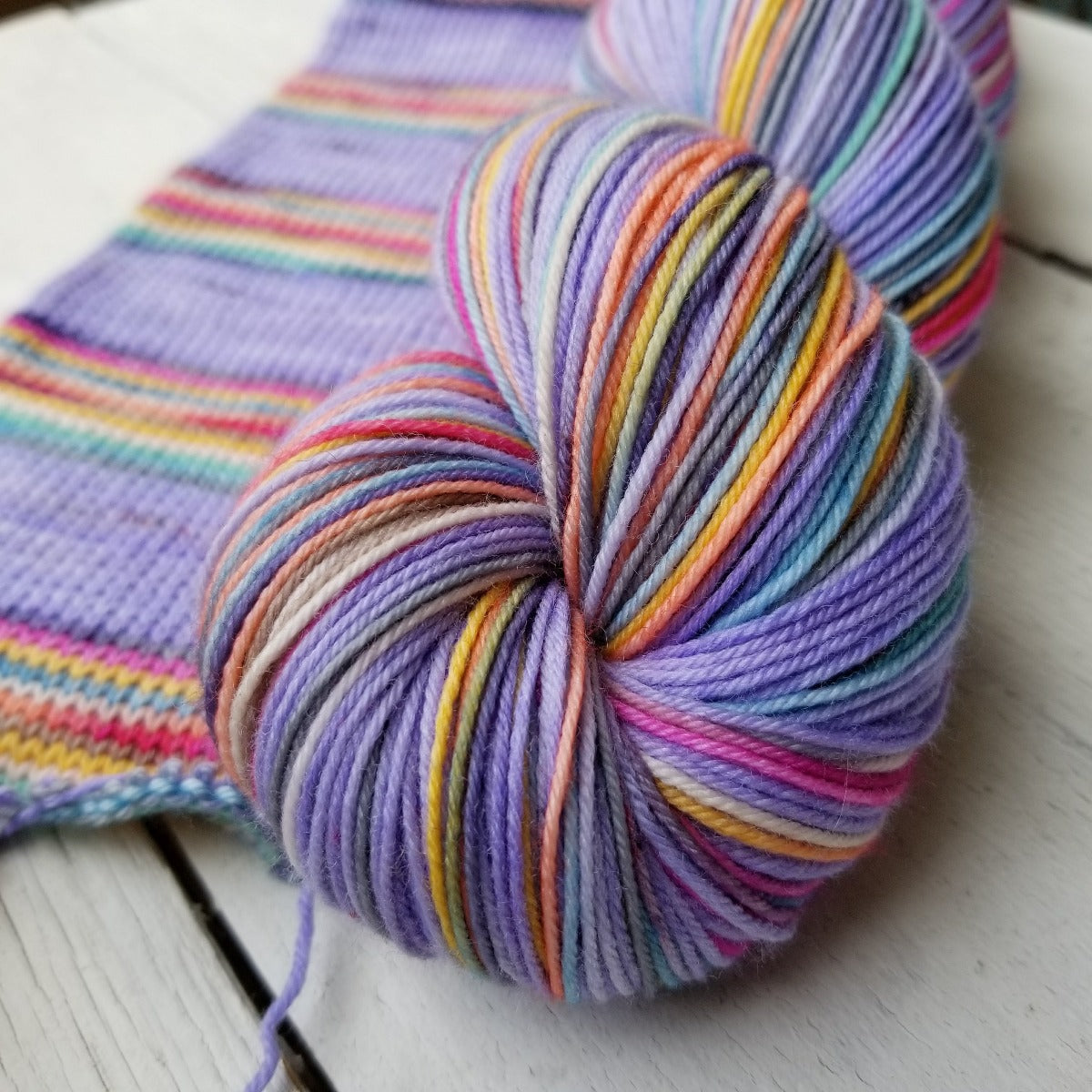 Lavender Apple Blossom -must match set - Must Stash self striping sock yarn fun colorful knitting large skein twin matching double
