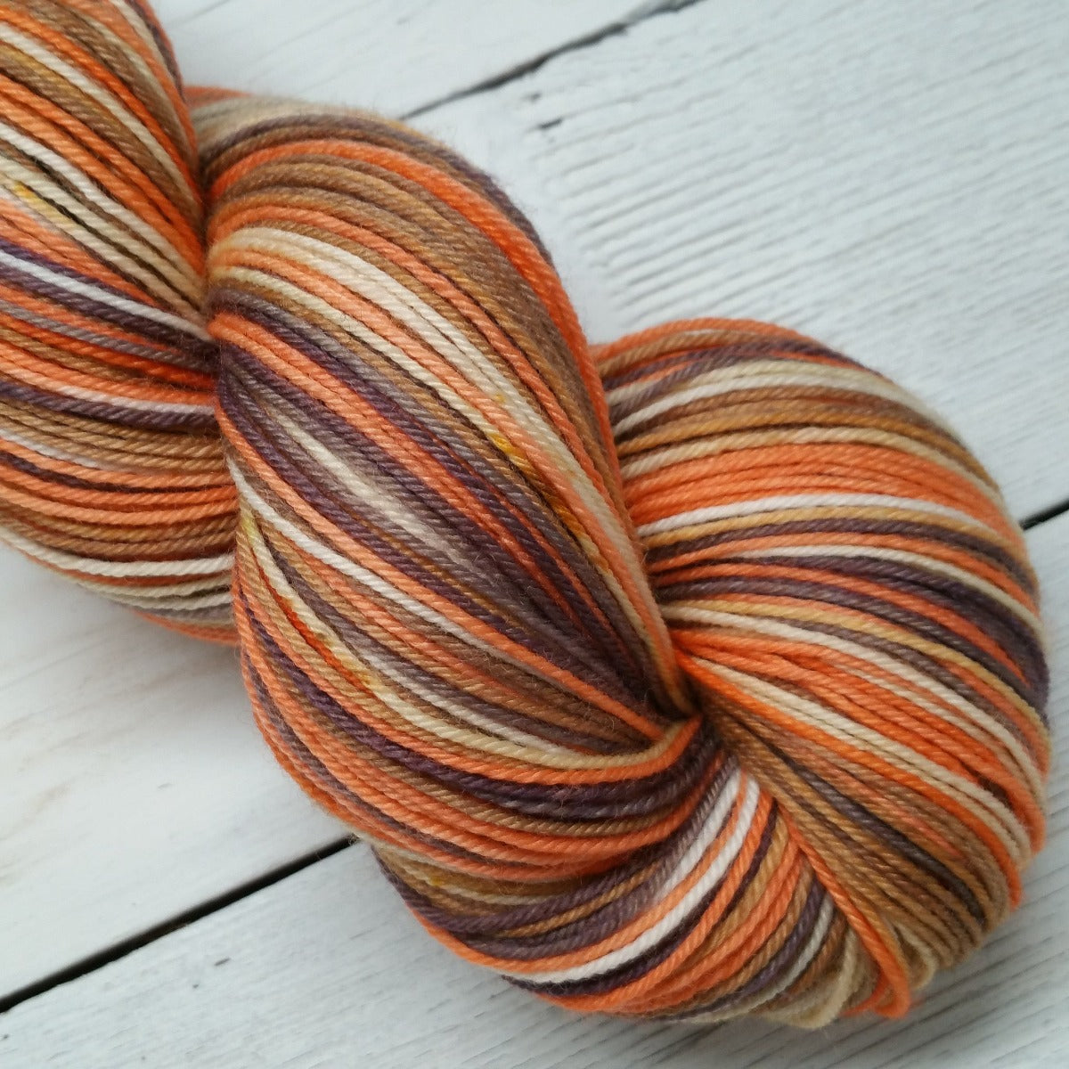 Pumpkin Spice Latte -must match sock - Must Stash self striping sock yarn fun colorful knitting large skein twin matching double