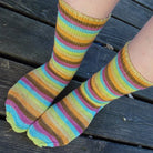 Retro Rainbow -perfect must match set - Must Stash self striping sock yarn fun colorful knitting large skein twin matching double